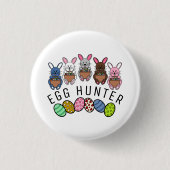 PaasBunnies, Eierjager Ronde Button 3,2 Cm (Voorkant)