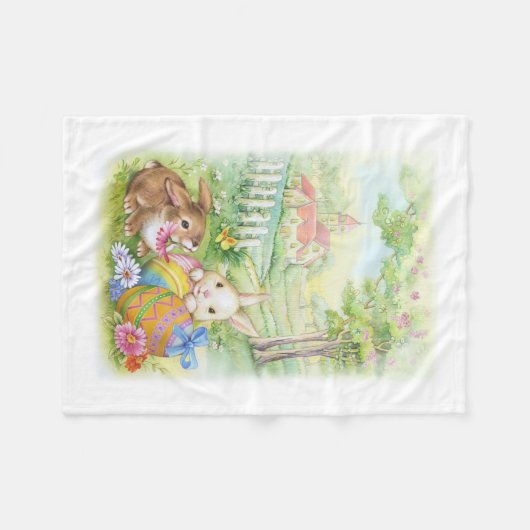 paasbunnies fleece deken (Voorkant (Horizontaal))