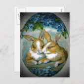 paasbunnies getextureerd Afbeelding, ZSSG Feestdagenkaart (Voorkant / Achterkant)