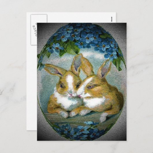 paasbunnies getextureerd Afbeelding, ZSSG Feestdagenkaart (Voorkant / Achterkant)