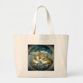 paasbunnies getextureerd Afbeelding, ZSSG Grote Tote Bag (Voorkant)