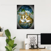  paasbunnies getextureerd Afbeelding, ZSSG Poster (Thuiskantoor)