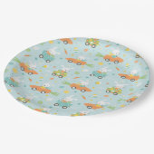 Paasbunnies in wortel- en eierautomunt papieren bordje (Gekanteld)