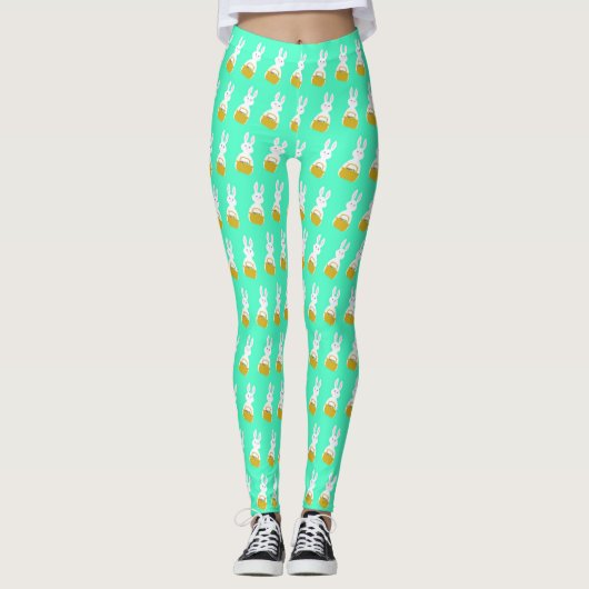 paasbunnies met een korf eieren leggings (Voorkant)