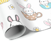 PaasBunnies Tea Cups en Daisies Cadeaupapier (Rol Hoek)