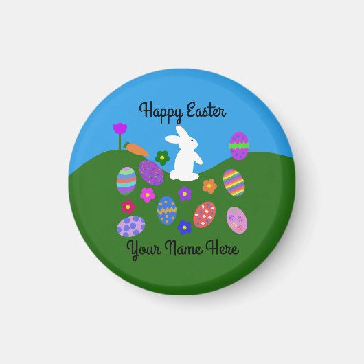 Paasbunny #3 Ronde Magnet (Voorkant)