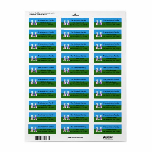 PaasBunny #7-retouradreslabels Etiket (Full Sheet)