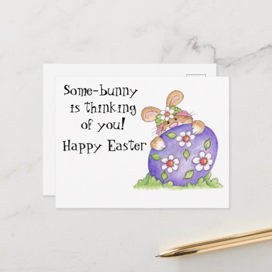 Paasbunny Briefkaart (Voorkant / Achterkant in situ)