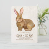 Paasbunny | Brunch en Egg Hunt Kaart (Staand voorkant)