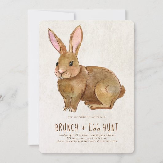 Paasbunny | Brunch en Egg Hunt Kaart (Voorkant)
