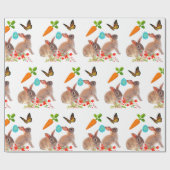 PaasBunny Butterfly en Carrot Holiday Cadeaupapier (Vlak)