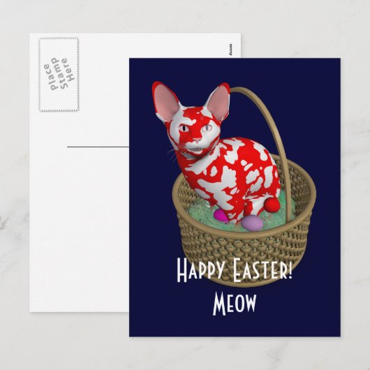 Paasbunny Cat Feestdagenkaart (Voorkant / Achterkant)