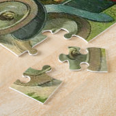 Paasbunny die een reuzenrode gekleurde eierkzak le legpuzzel (Zijkant)