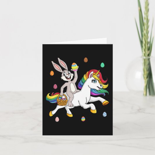 paasbunny die een unicorn kottermagisch meisje bes kaart (Voorkant)