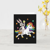 paasbunny die een unicorn kottermagisch meisje bes kaart (Gele Bloem)