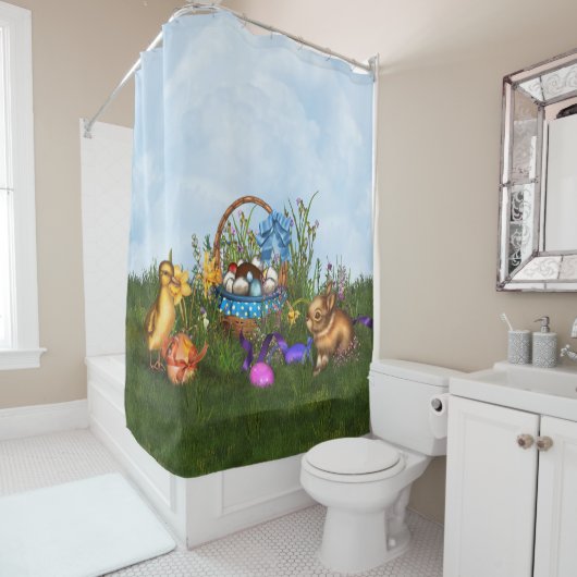 Paasbunny Douchegordijn (In situ)