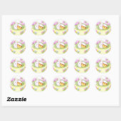 PaasBunny, Ducking en Flowers Ronde Sticker (Vel)