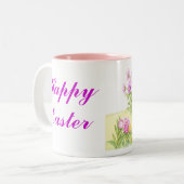 PaasBunny, Ducking en Flowers Tweekleurige Koffiemok (Voorkant links)