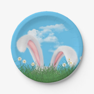 PaasBunny Ears met Daisies Papieren Bordje