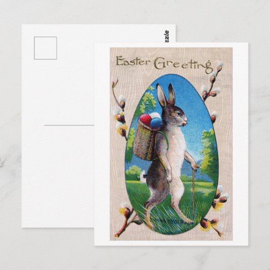  paasbunny Egg Briefkaart (Voorkant / Achterkant)