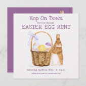 PaasBunny, Egg Hunt Party Invitation Kaart (Voorkant / Achterkant)