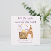 PaasBunny, Egg Hunt Party Invitation Kaart (Staand voorkant)