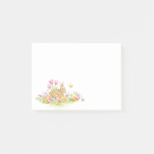 PaasBunny-eieren en bloemen na de invoering Post-it® Notes (Voorkant)