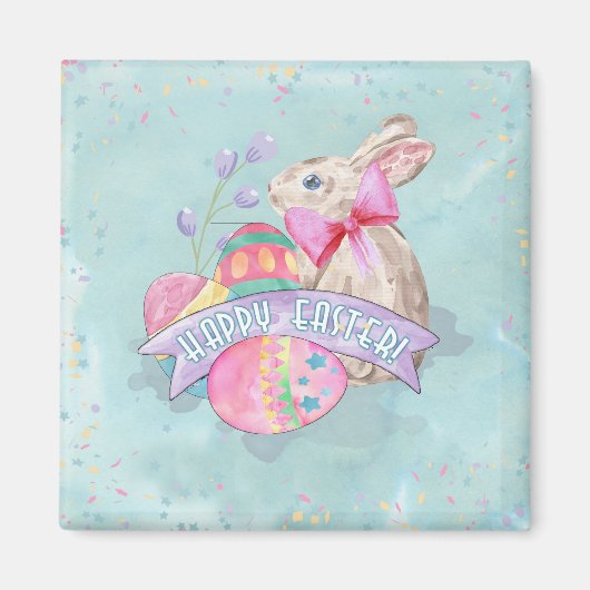 PaasBunny, Eieren en Confetti ID377 Magneet (Voorkant)