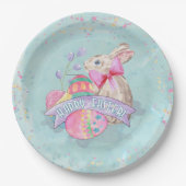 PaasBunny, Eieren en Confetti ID377 Papieren Bordje (Voorkant)