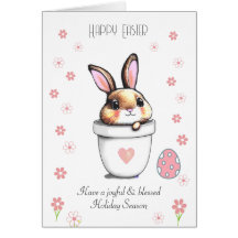 Paasbunny, eig en roze bloemen