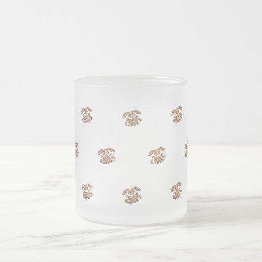 Paasbunny Elegant Gold Kijk Patroon Matglas Koffiemok (Center)