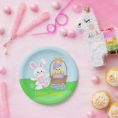 paasbunny en Baby Chick Papieren Bordje (Feest)