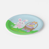 paasbunny en Baby Chick Papieren Bordje (Gekanteld)