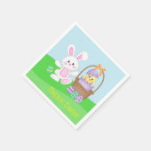 paasbunny en Baby Chick Servet (Hoek)