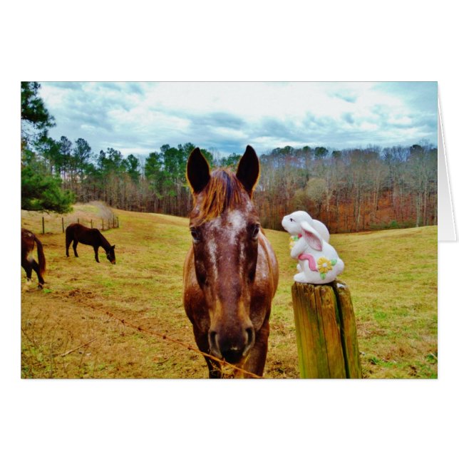 PaasBunny en bruin paard (Voorkant Horizontaal)