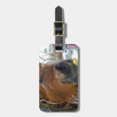 PaasBunny en bruin paard Bagagelabel (Voorkant verticaal)