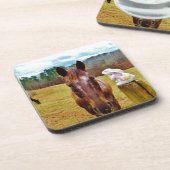 PaasBunny en bruin paard Bier Onderzetter (Linkerzijde)