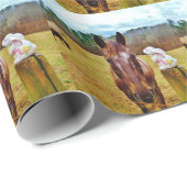 PaasBunny en bruin paard Cadeaupapier (Rol Hoek)