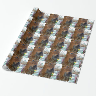 PaasBunny en bruin paard Cadeaupapier