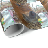 PaasBunny en bruin paard Cadeaupapier (Rol Hoek)