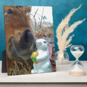 PaasBunny en bruin paard Fotoplaat (Zijkant)