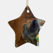 PaasBunny en bruin paard Keramisch Ornament (Rechts)