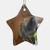 PaasBunny en bruin paard Keramisch Ornament (Links)