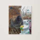 PaasBunny en bruin paard Legpuzzel (Verticaal)