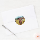 PaasBunny en bruin paard Ronde Sticker (Envelop)