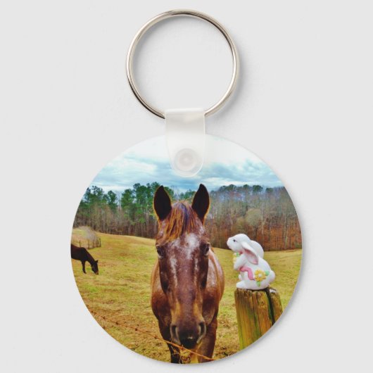 PaasBunny en bruin paard Sleutelhanger (Voorkant)