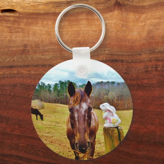 PaasBunny en bruin paard Sleutelhanger (Voorkant)