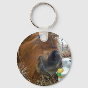 PaasBunny en bruin paard Sleutelhanger