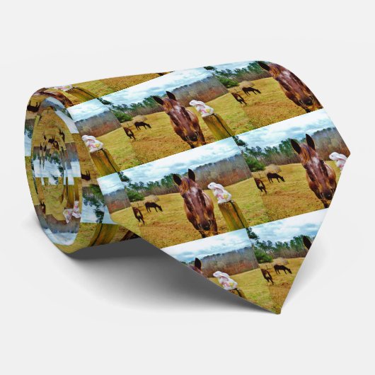 PaasBunny en bruin paard Stropdas (Opgerold)