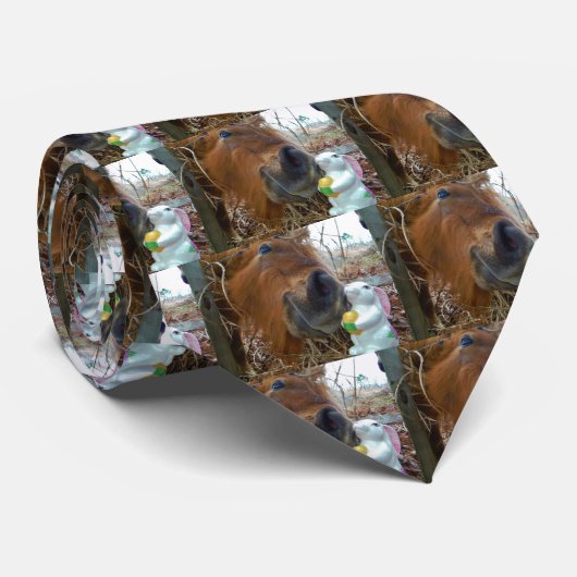 PaasBunny en bruin paard Stropdas (Opgerold)